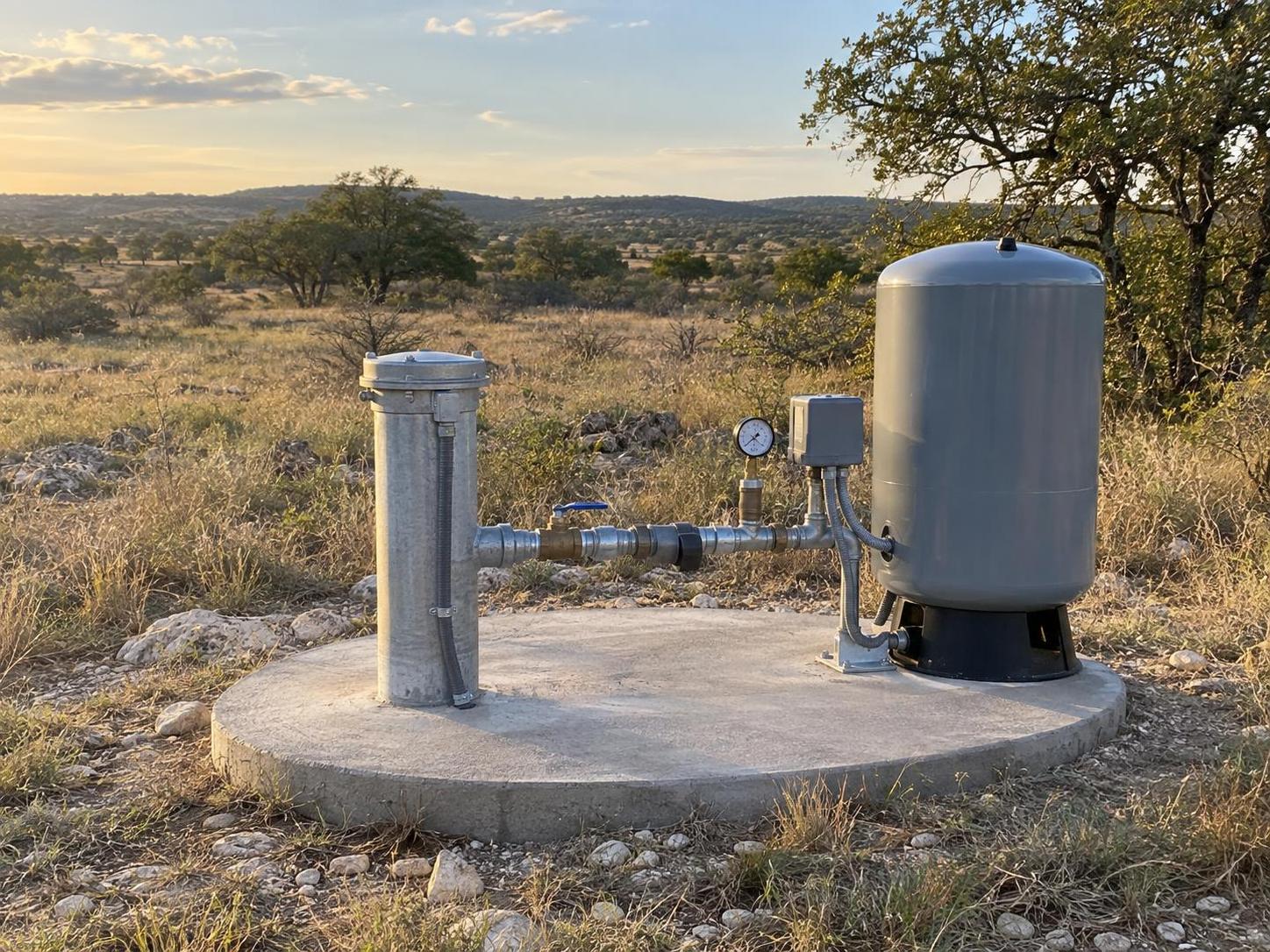 Finished sanitary wellhead and pressure system for Young County Texas planning Finished sanitary wellhead and pressure system for Young County Texas planning