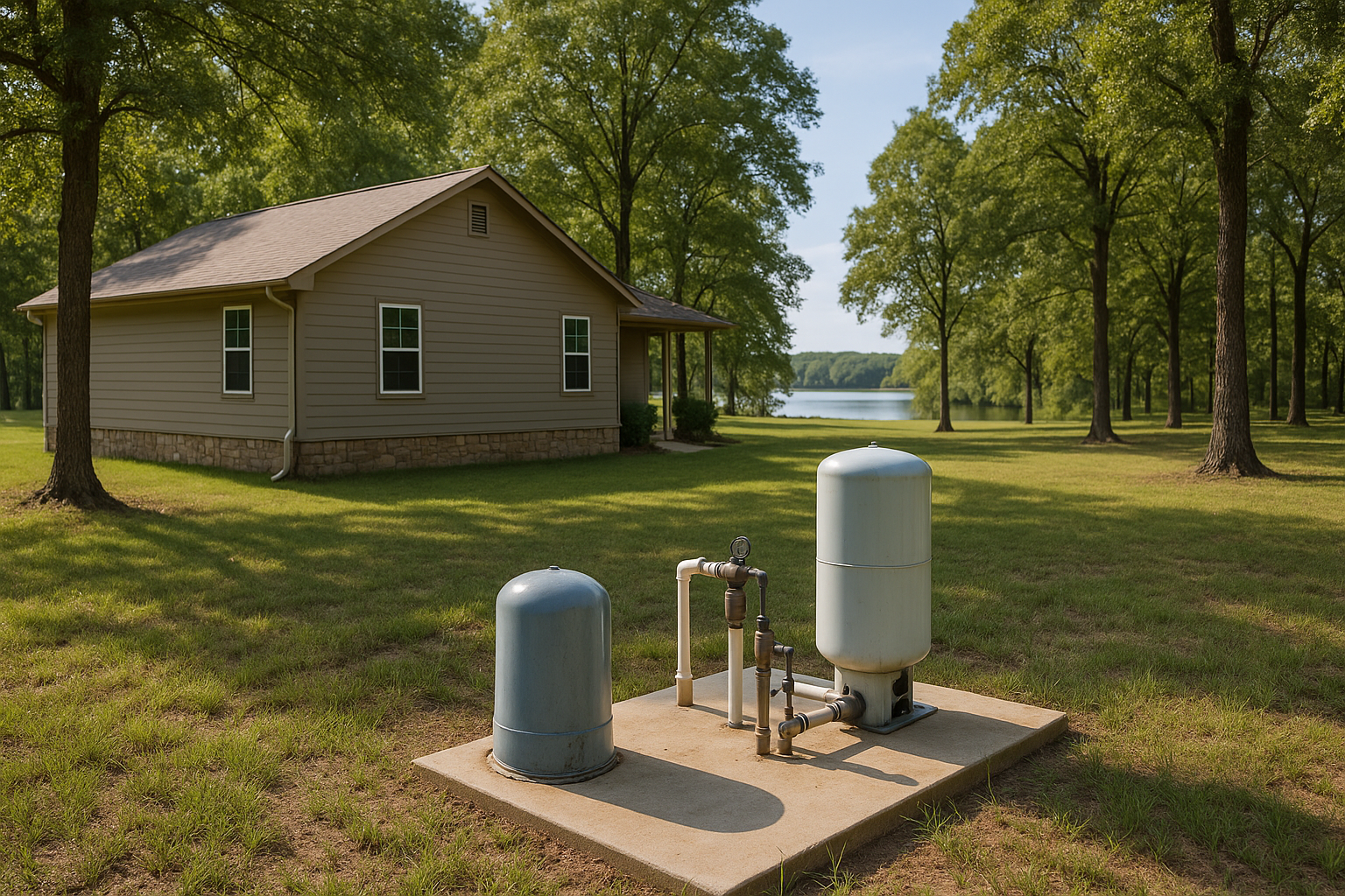 Henderson County Texas Lake Property Water Well Residential water well equipment at a Henderson County Texas lake property