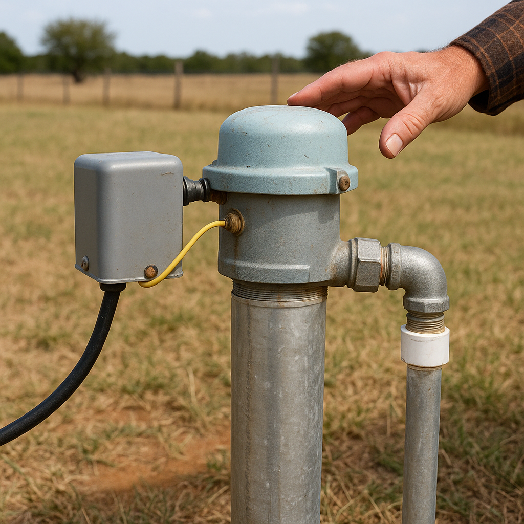 water well casing and wellhead inspection on Texas residential property