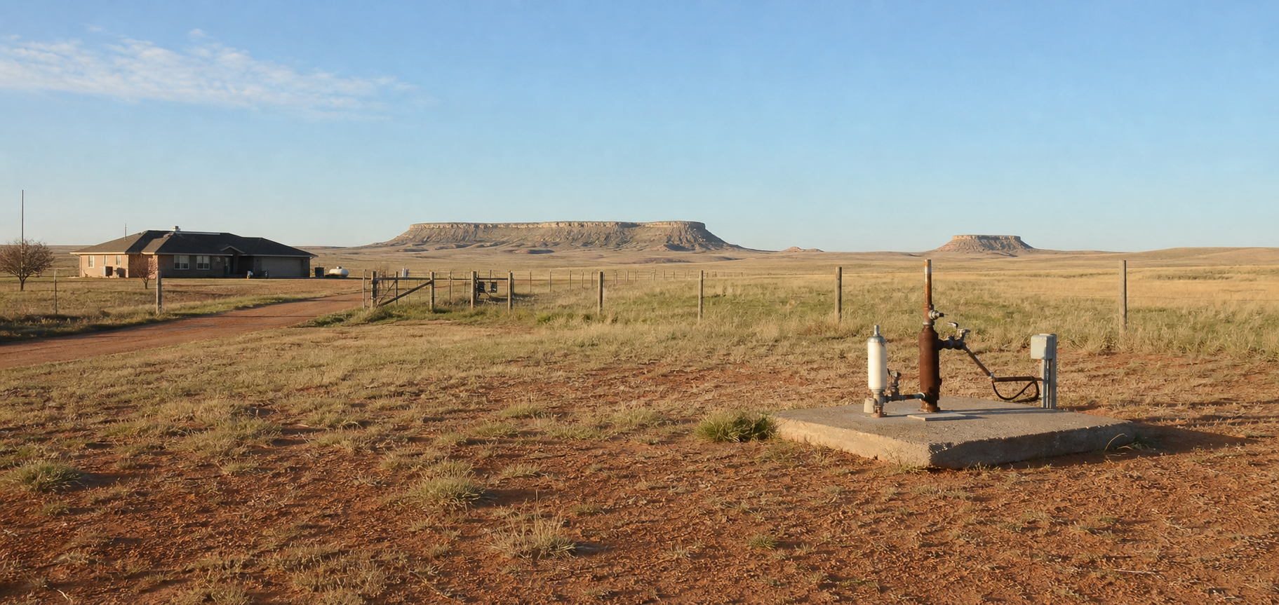 Dockum Aquifer Texas northwest Texas private well property Dockum Aquifer Texas ranch homesite with private water well in northwest Texas