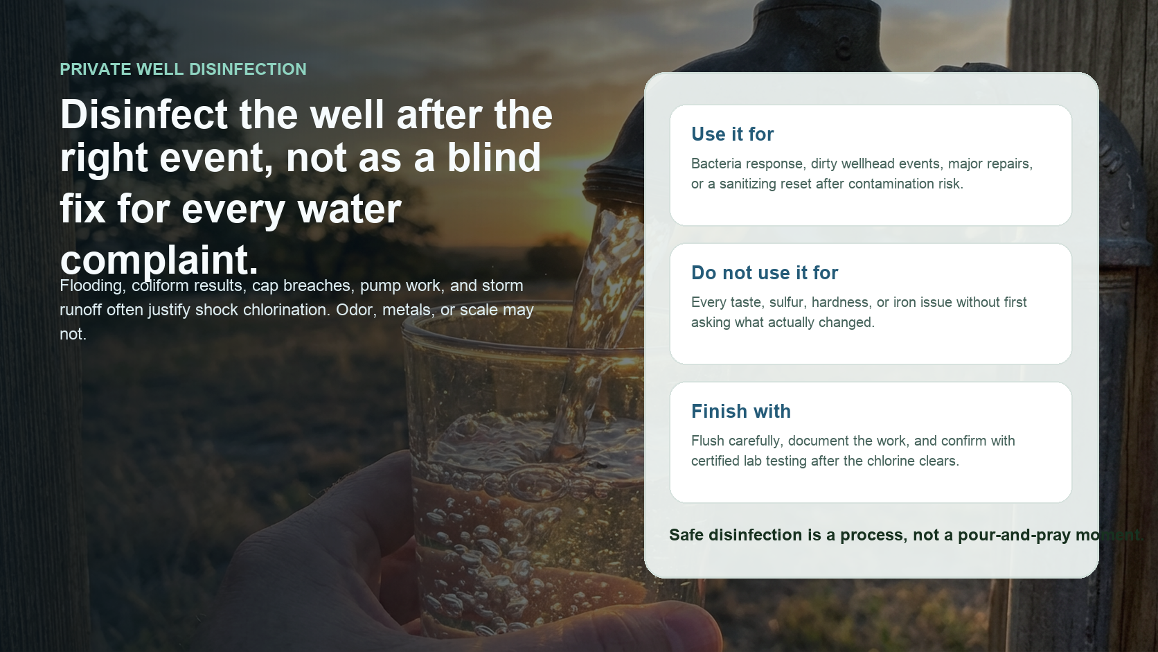 How to disinfect a private well safely at a Texas property