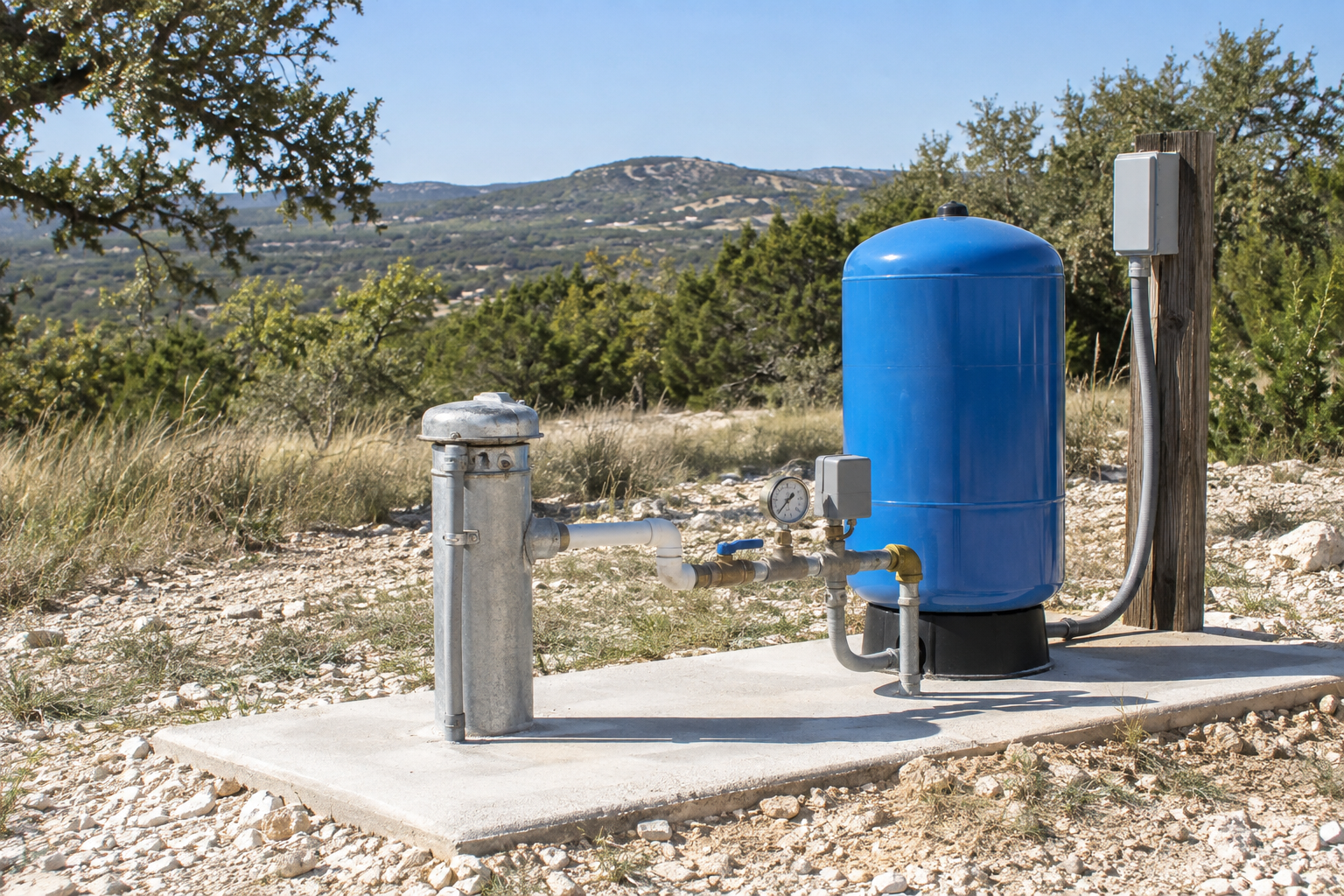 Sanitary Water Wellhead and Pressure System for Blanco County Texas Planning Sanitary water wellhead and pressure system for Blanco County Texas planning