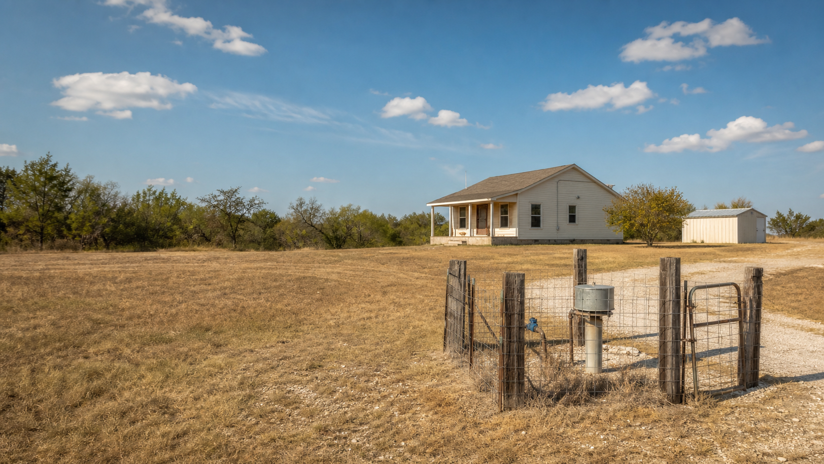 Vacant Texas rural home with a private well that needs maintenance before sitting empty