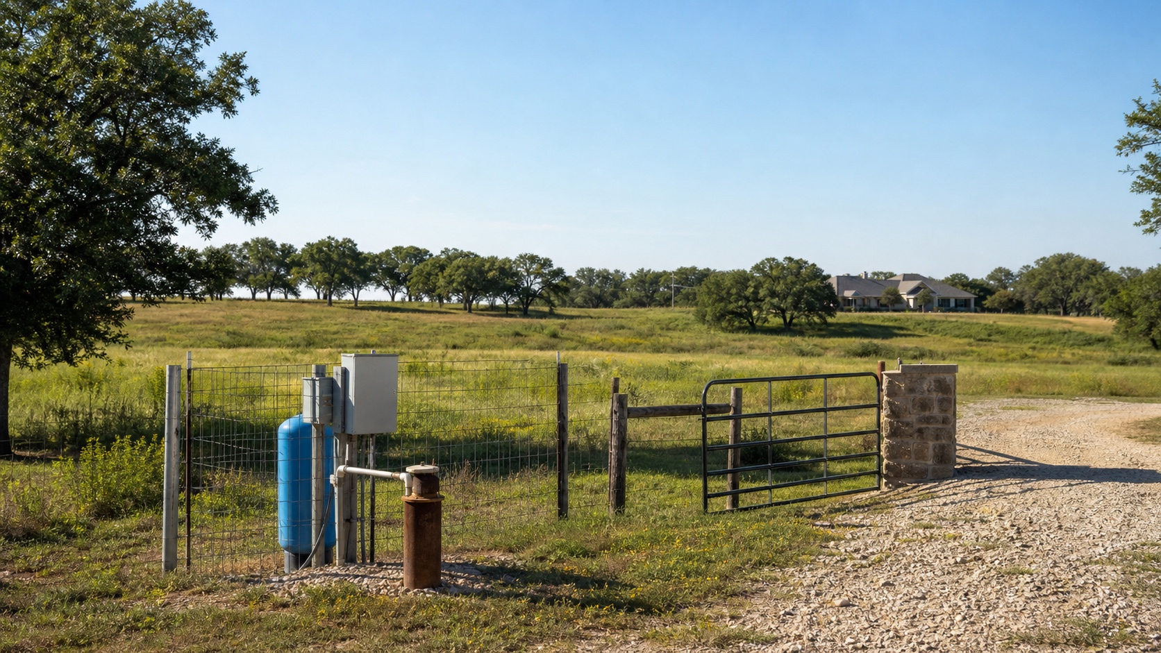 Brazos County Texas rural acreage with private well equipment and homesite planning context