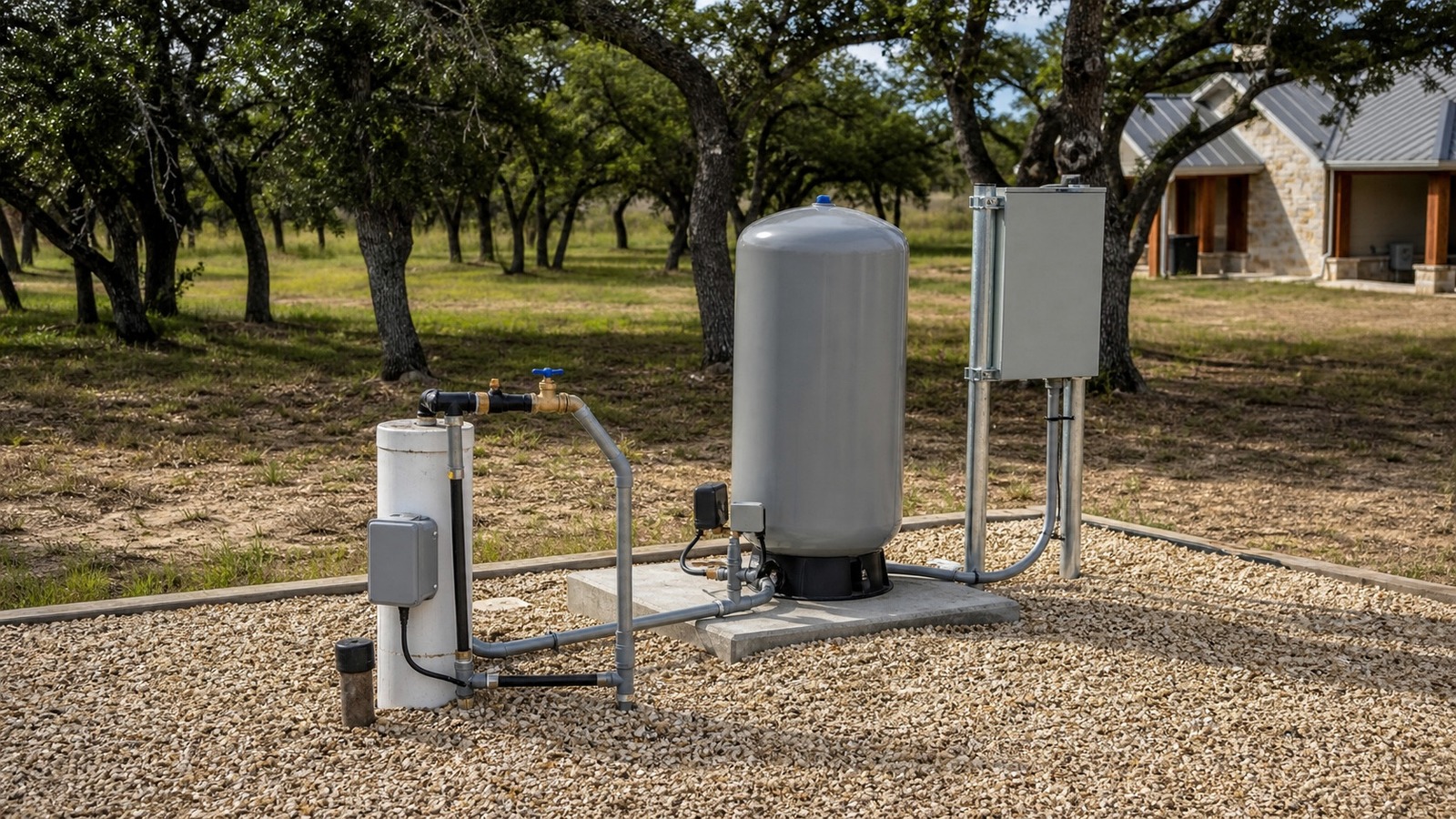 Colorado County Texas private well pressure tank and household well equipment