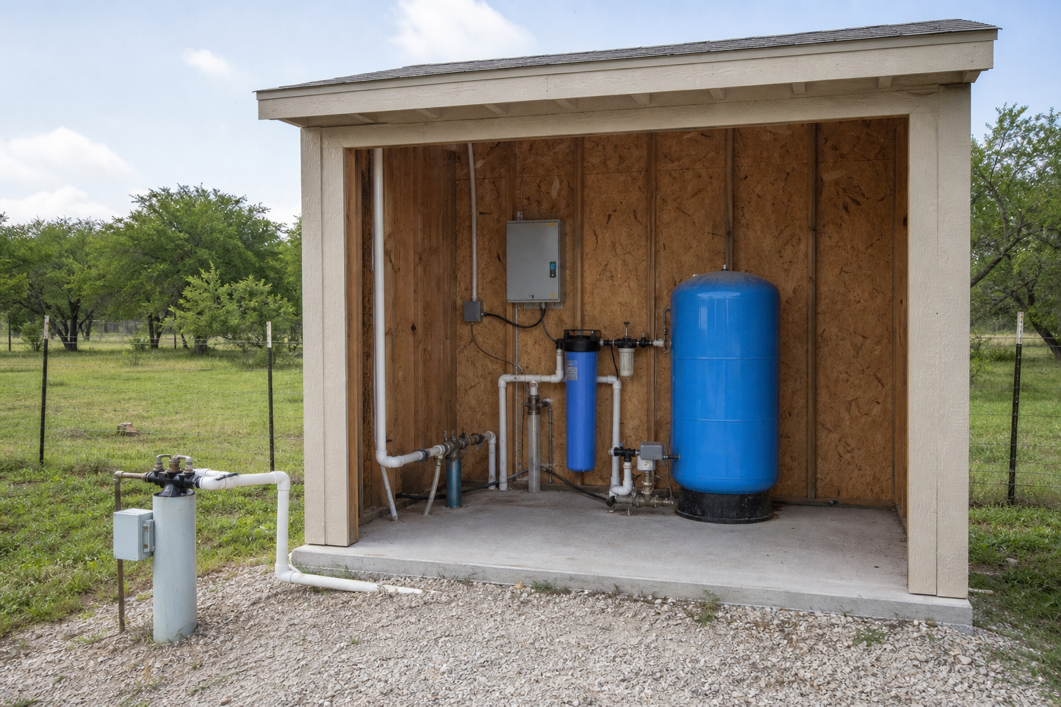 Lavaca County Texas private well pressure tank and household water equipment