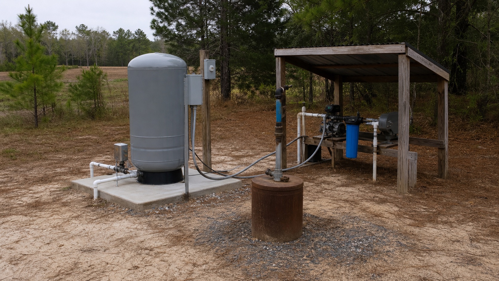 Walker County Texas private water well pressure tank and pump system
