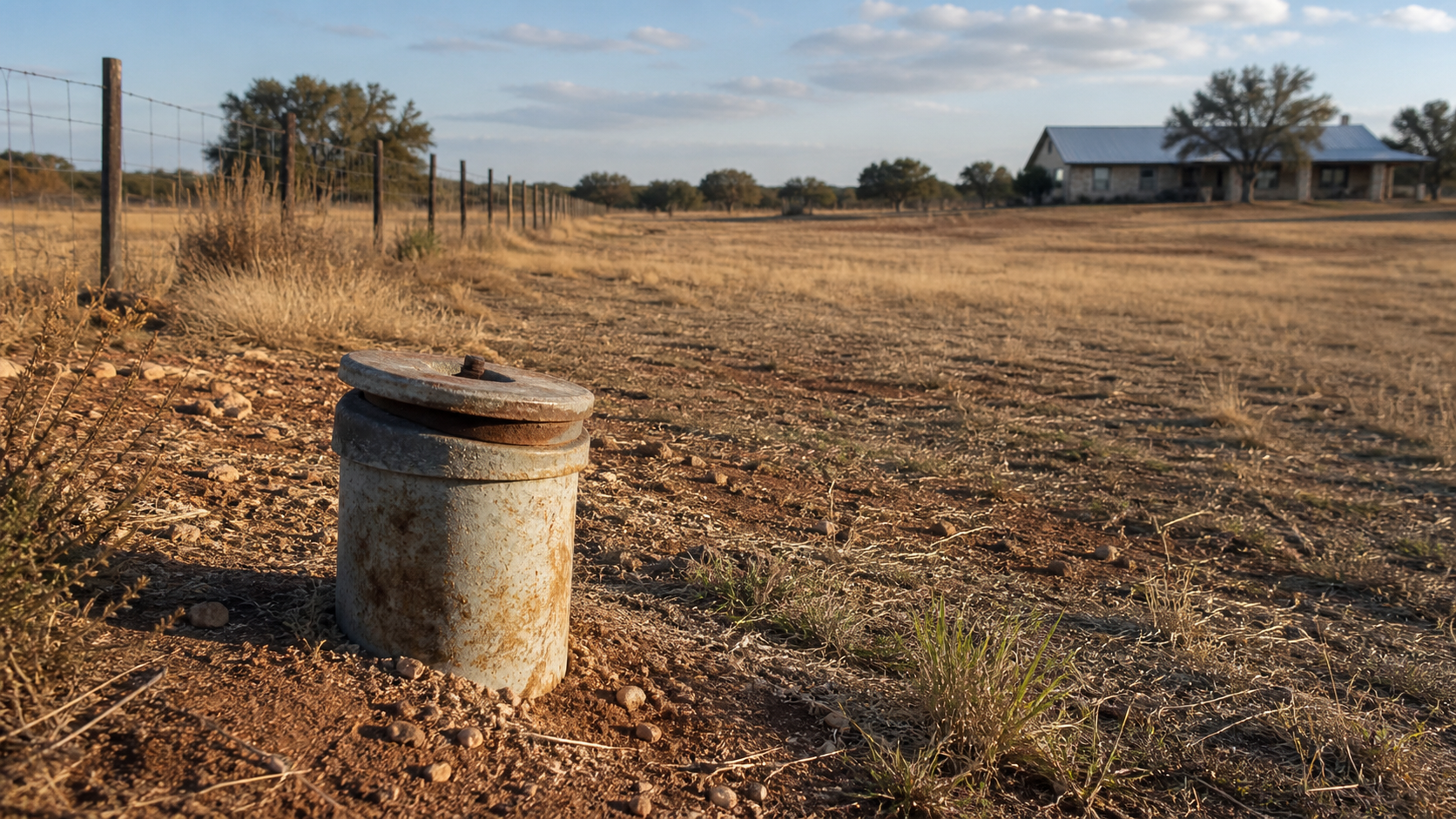Well cap and casing problems on a Texas private well at a rural property