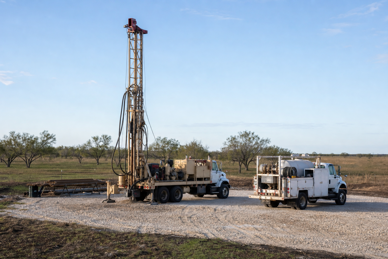Calhoun County Texas rural water well drilling site near Seadrift and Point Comfort