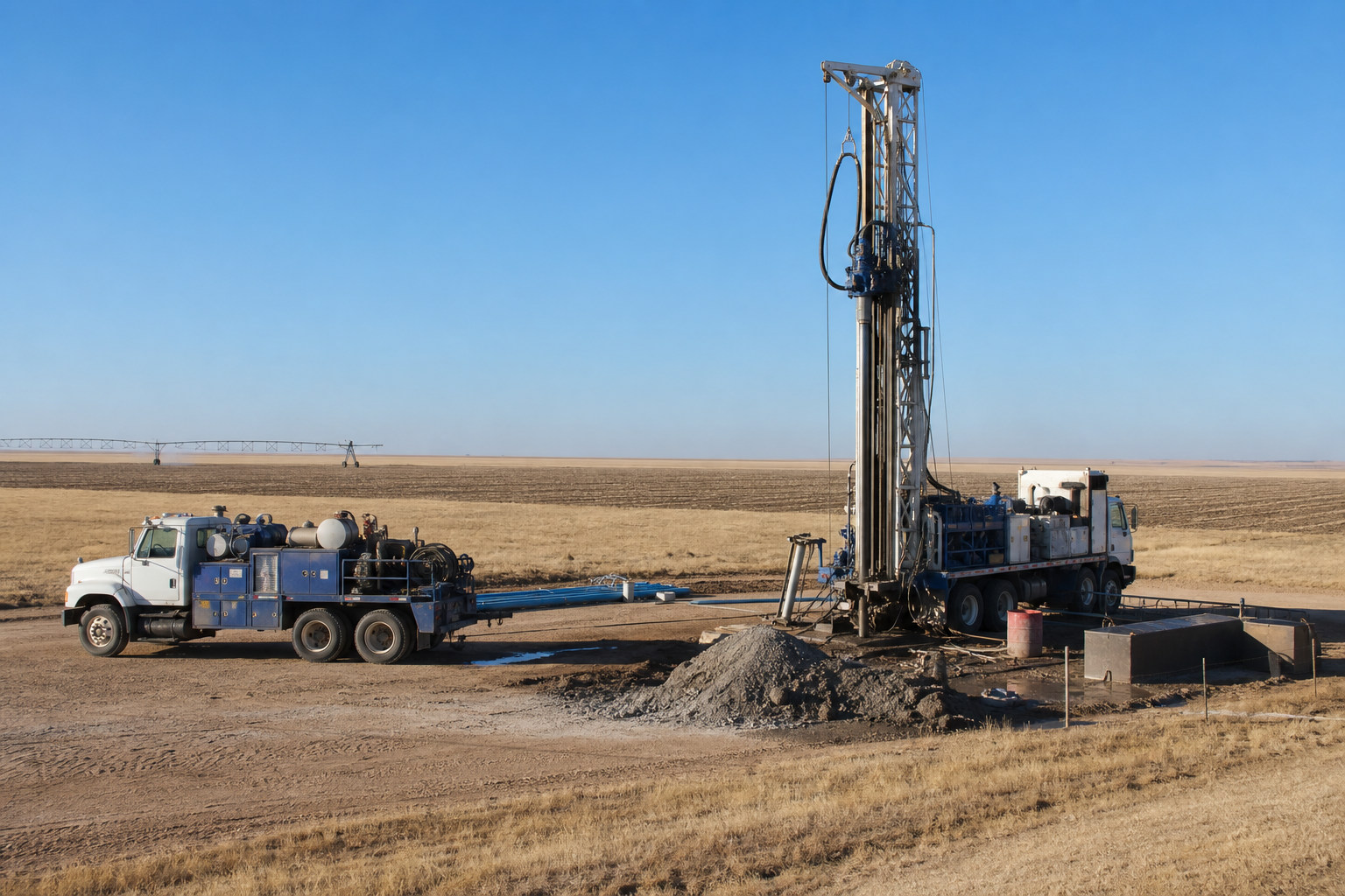 Rural water well drilling site in Carson County Texas Carson County Texas rural water well drilling site near White Deer