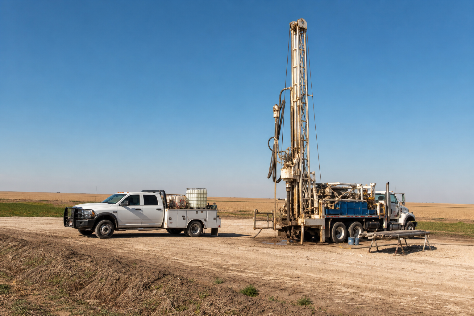 Cochran County Texas rural water well drilling site near Bledsoe