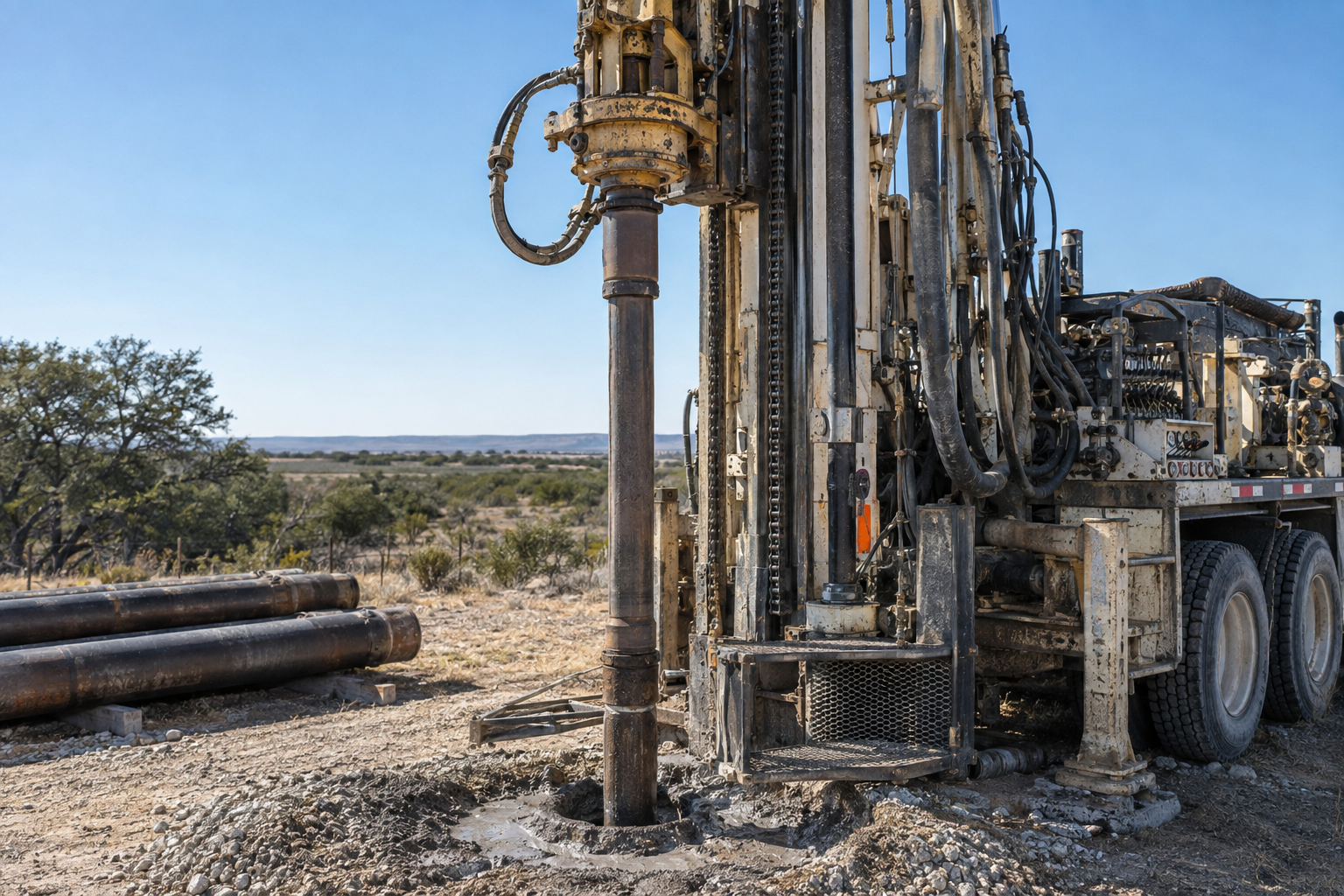 Water well casing installation for Concho County Texas planning