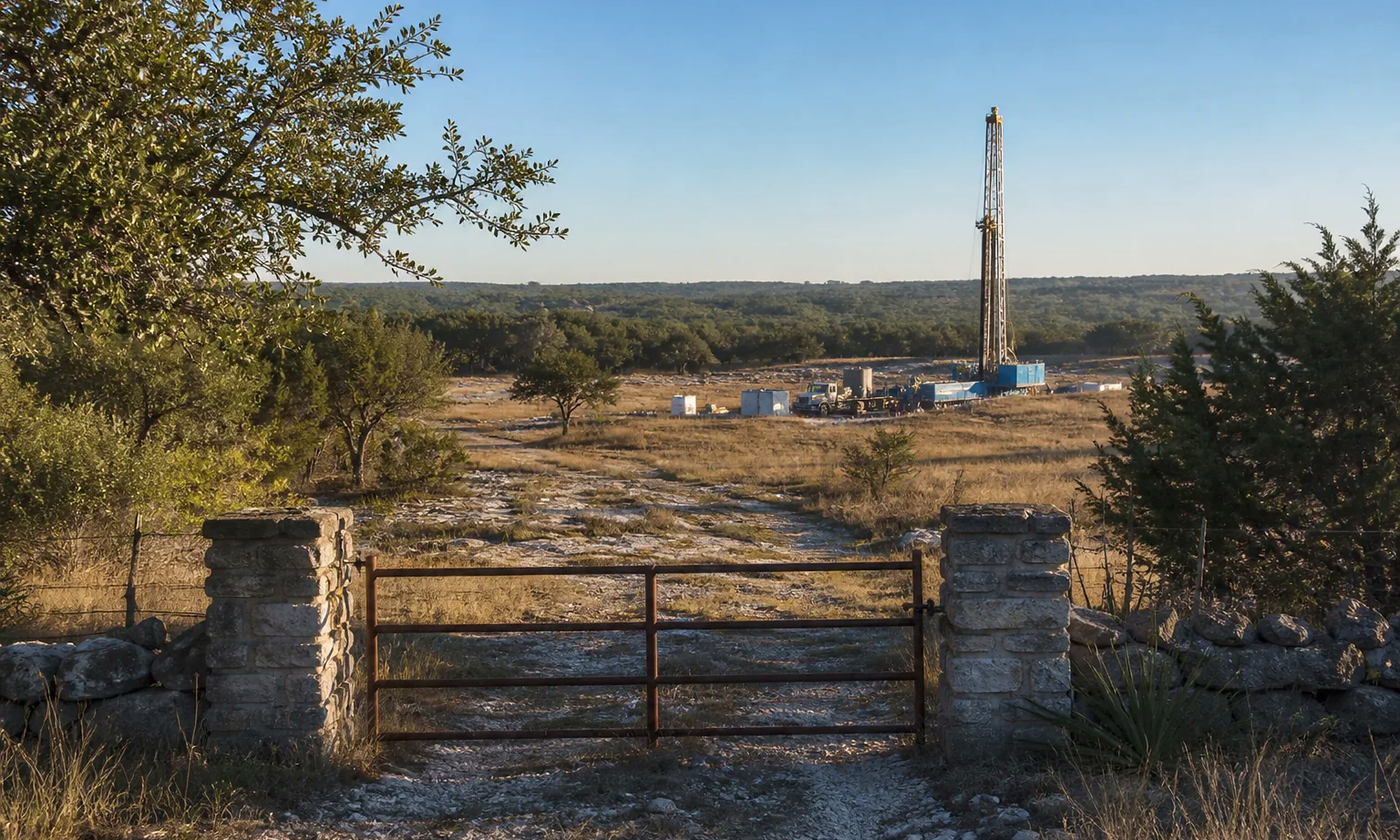 Bosque County Water Well Equipment Staging Area