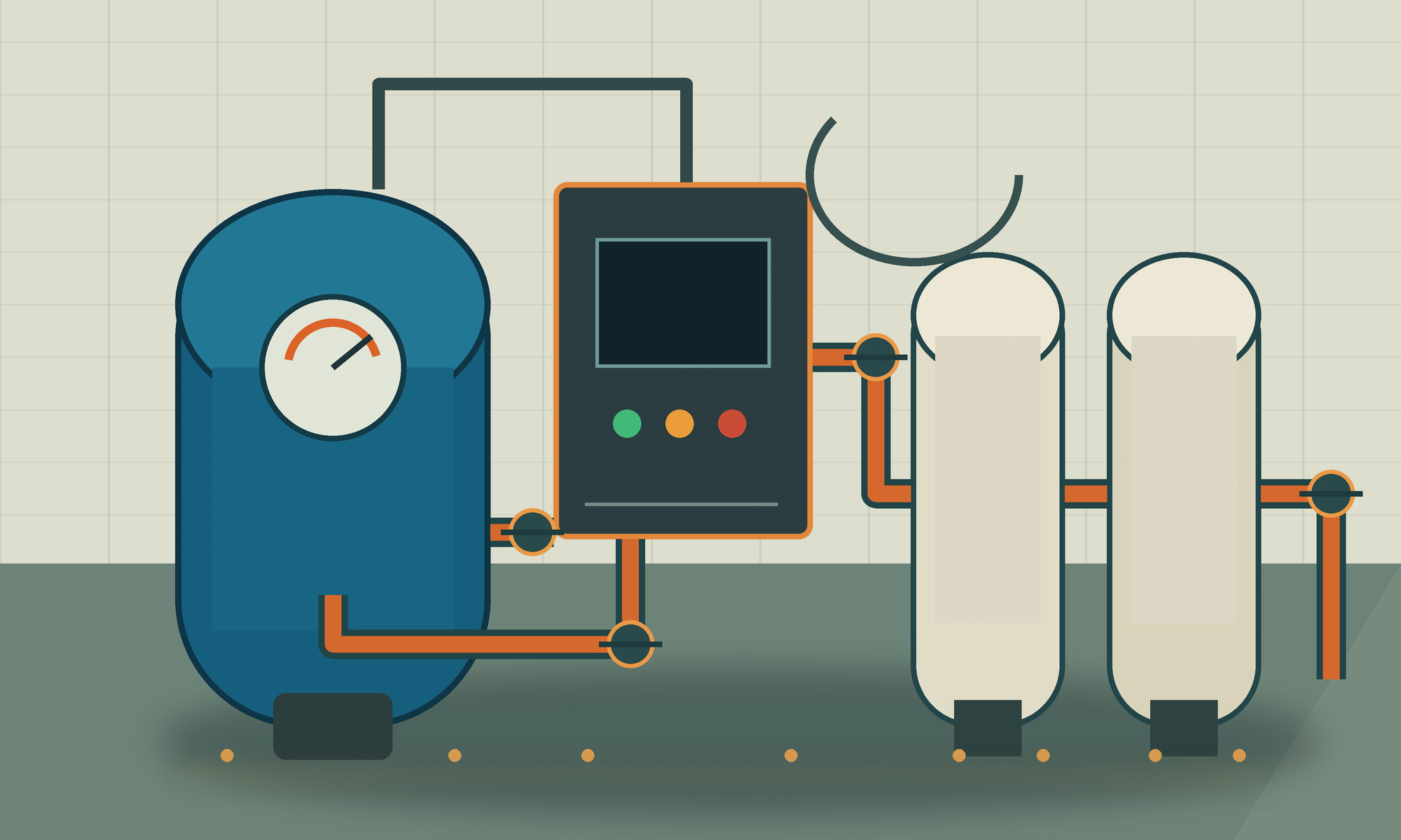 Complete well-system illustration for Wharton County planning Pressure tank, controls, piping, and filtration illustrated for Wharton County planning