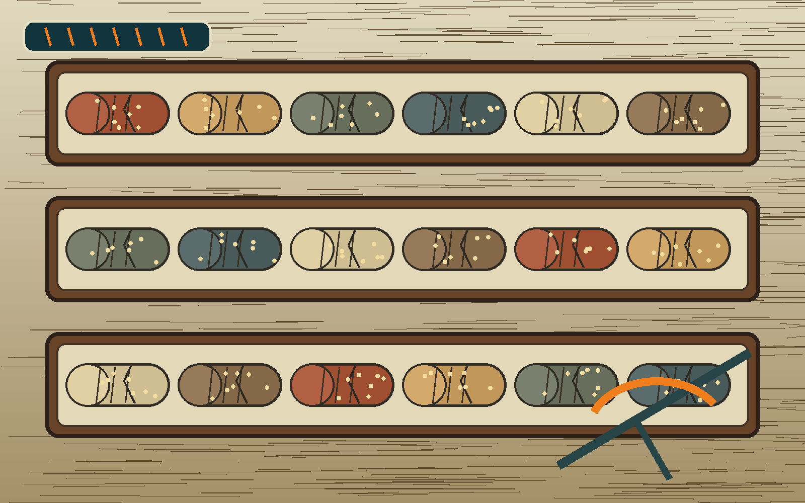 Core-record comparison illustration for Rusk County planning Illustrated core boxes, geologic sample segments, calipers, and inspection tools for Rusk County planning